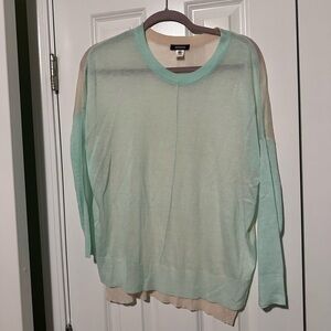 Kerisma Aqua Blue and Cream Long Sleeve Shirt M/L